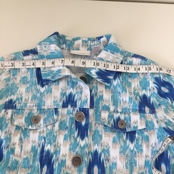Chico’s Linen Cotton Sz 0 (= Sz S) Ikat Jacket - Picture 4 of 8